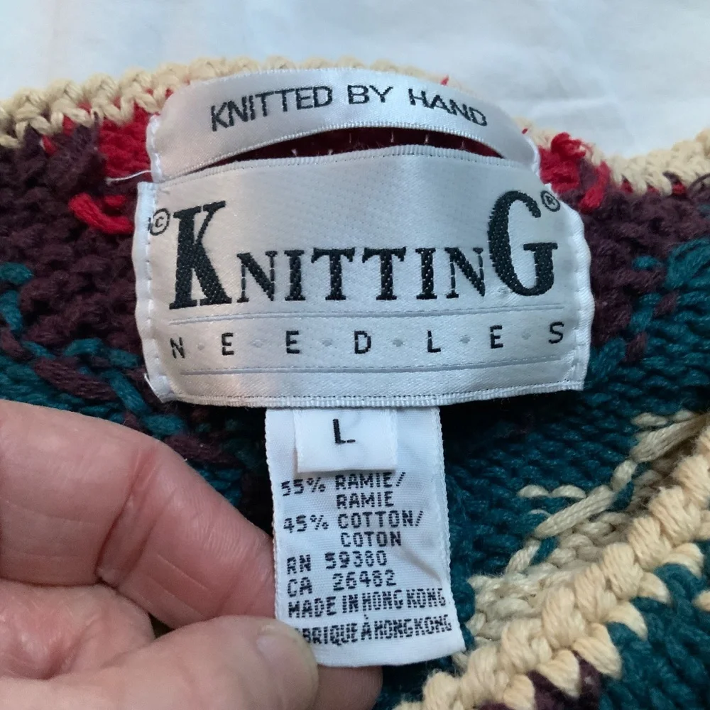 Hand Knit Southwestern Sweater by Knitting Needles (size L) - Picture 3 of 6